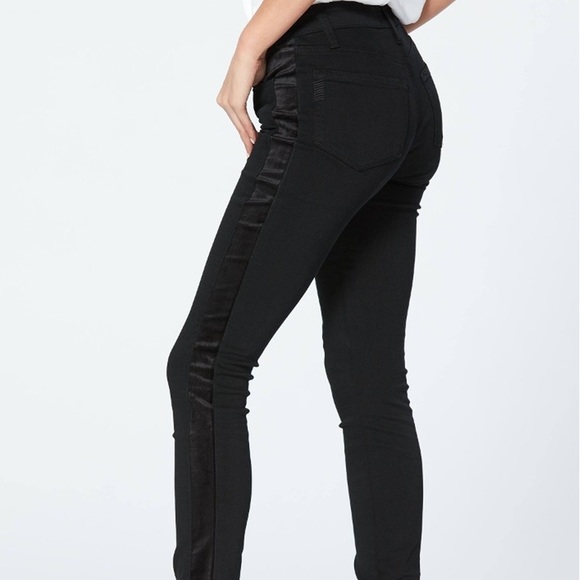 Paige Hoxton Skinny Jeans with Velvet Trim - Picture 2 of 9